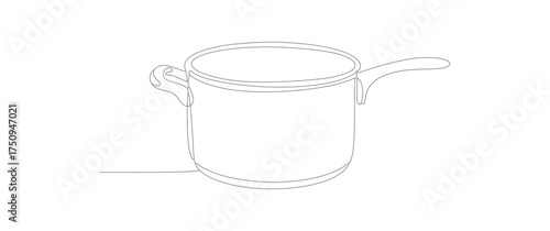 Dotted Line Art Style Cooking Pot Simple Kitchenware Illustration