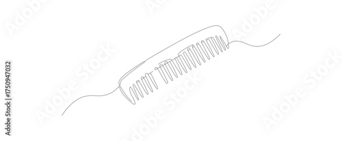 Simple Lineart Hair Comb Beauty Tool Isolated on White Background Illustration
