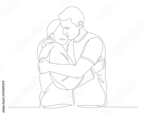 Minimalist Line Art Thinking Man Sitting Table Drawing Illustration