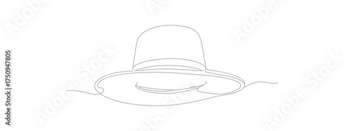 Simple Line Art Elegant Hat Fashionable Accessory Headwear Illustration