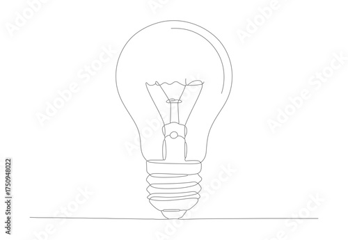 Simple Lineart Idea Light Bulb Energy Saving Icon Illustration