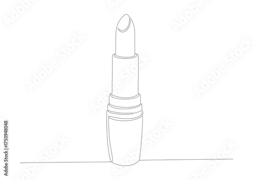 Minimalist Line Art Lipstick Tube for Cosmetic Beauty Product Illustration