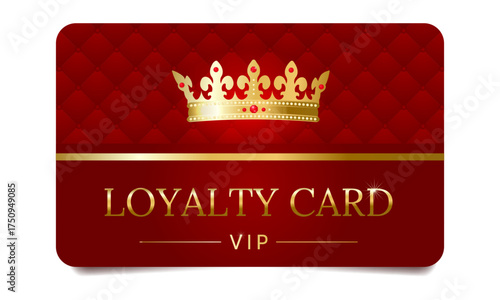 Red VIP loyalty card with a golden crown