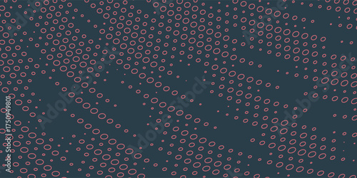 Circular Halftone Pattern Semi Circle Border Vector Red Black Abstract Background. Mod y2k Minimalistic Art Half Tone Graphics Semicircle Line. Retro Futuristic Sci-Fi Technology Art Illustration