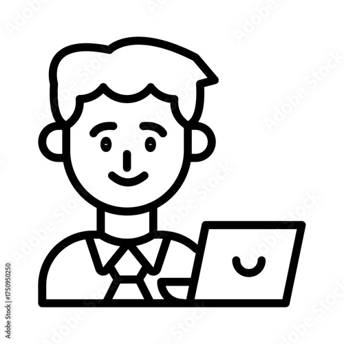 Student and computer icon