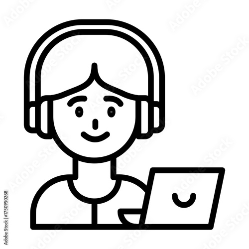 Student and computer icon