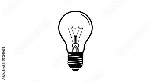 Light Bulb Icon Representing Ideas, Innovation, and Electricity