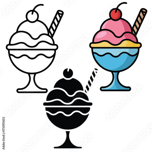 mousse outlined vector illustration flat color cartoon style