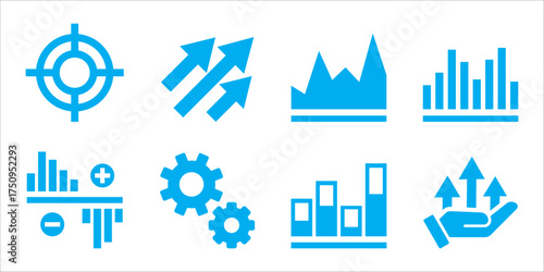 Stock Market Trading Icons Set. Vector