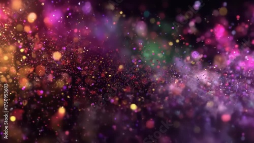 A Stunning Display of Colorful Particles in Motion, Capturing the Beautiful Essence of Light and Colorful Bokeh Effects in a Dynamic Background