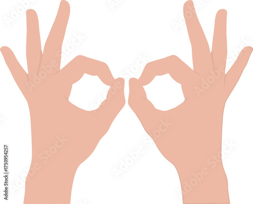 Two hands making binoculars shape with fingers.