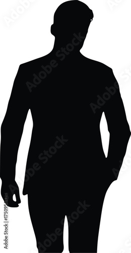 Silhouette Of A Standing Man In Business Pose