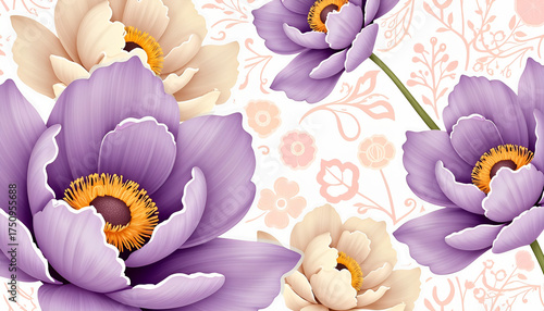 Vibrant pastel spring flowers on soft background