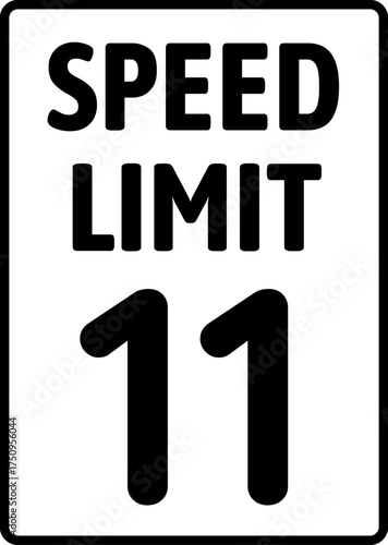 Speed limit 11 mph traffic sign