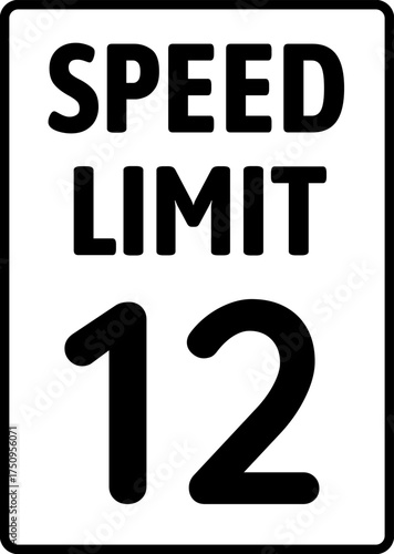 Speed limit 12 mph traffic sign