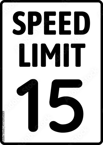 Speed limit 15 mph traffic sign