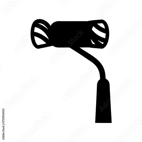 Silhouette image of a paint roller applicator tool for painting walls