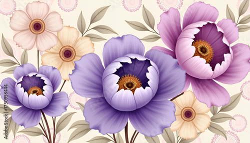 Vibrant pastel spring flowers on soft background