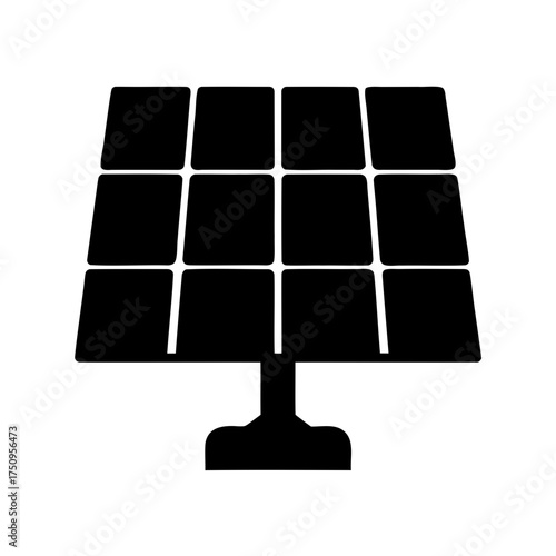 Black solar panel generating power with individual cells in a grid