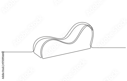 Continuous one editable line drawing Love Sofa Relaxing Chair S Shaped Sofa,