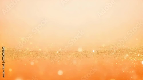 Warm Orange and Golden Glittering Bokeh Background with Soft Light Transition