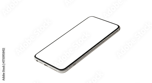 Smartphone with blank screen isolated on white. Perfect for mockups and app displays