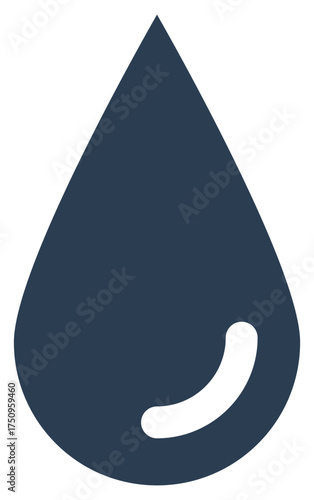 Single oil drop icon vector showing saturated fat indicator for nutrition information labels.