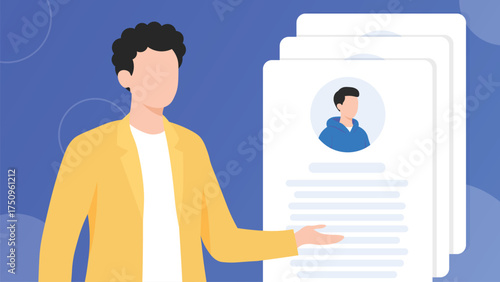 Recruitment resume review with candidate profiles