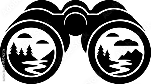 binoculars silhouette vector illustration