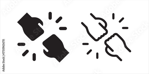 fists bump icon. agreement symbol, business collaboration icon. vector illustration