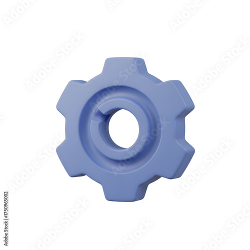Gear isolated on transparent background, a mechanical component for transmitting power and motion in machinery