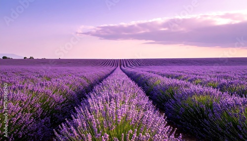 Wallpaper Mural Lavender Field at Sunset - A Serene Landscape. Torontodigital.ca