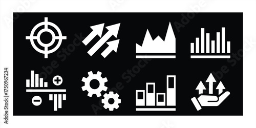 Stock Market Trading Icons Set. Vector