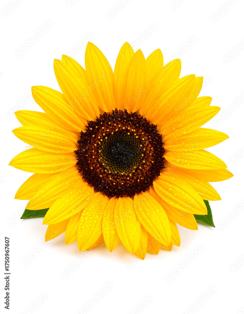 Fototapeta premium A single cheerful yellow sunflower