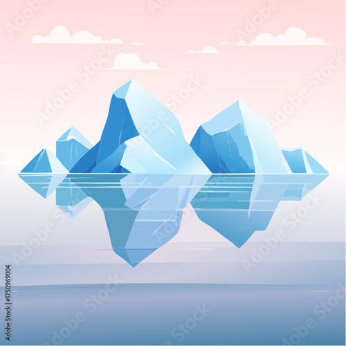 Eismeer mit schwimmenden Eisbergen
