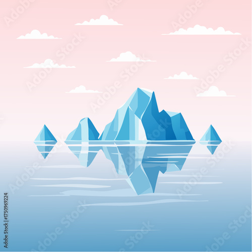 Eismeer mit schwimmenden Eisbergen