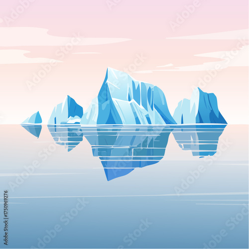 Eismeer mit schwimmenden Eisbergen