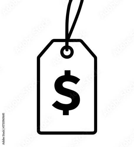price tag with a bold dollar sign