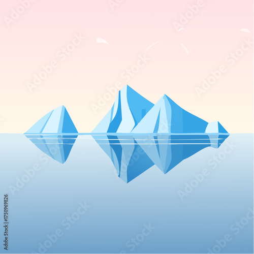 Eismeer mit schwimmenden Eisbergen