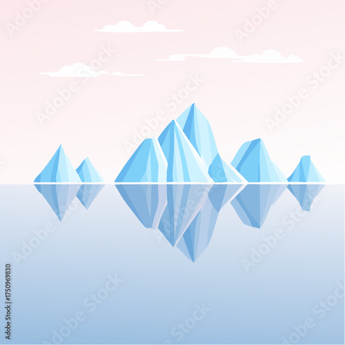 Eismeer mit schwimmenden Eisbergen
