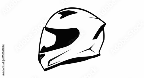 Sleek monochrome motorcycle helmet graphic for safety and style concepts