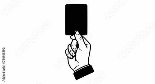 Hand holding dark card for business, poker, membership, or design needs