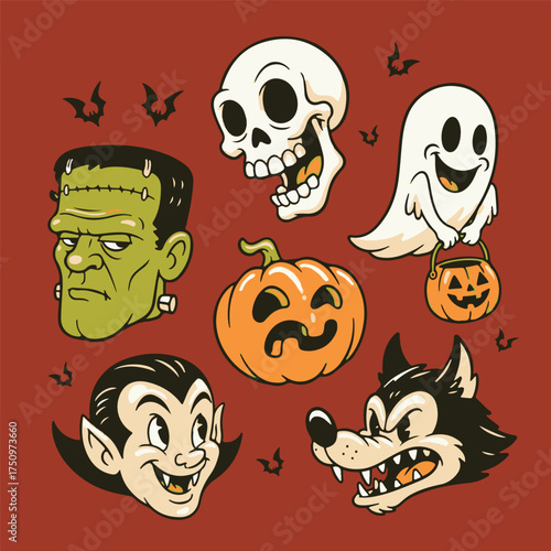  horror cartoon illustration assets 2