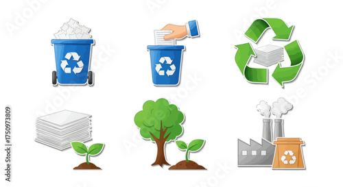 Collection of Recycling and Environmental Icons.