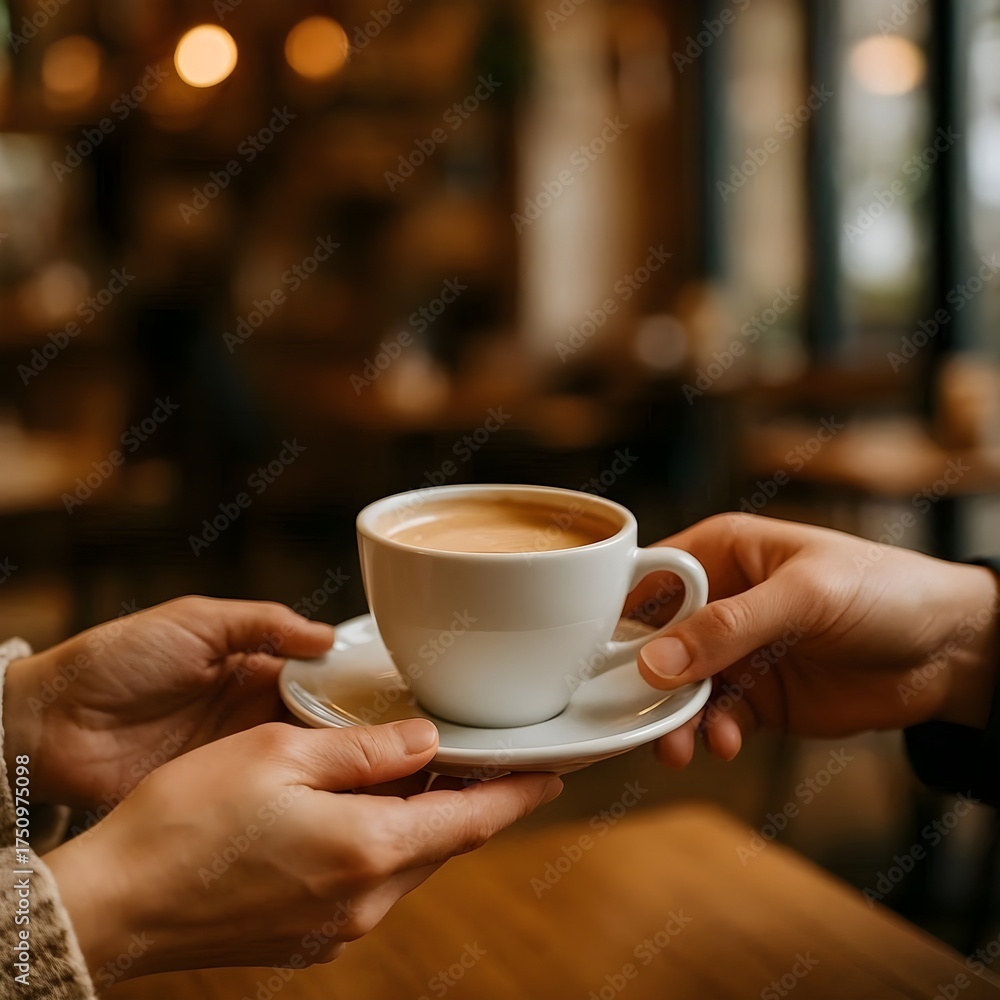 Obraz premium Sharing a cup of coffee in cozy cafe