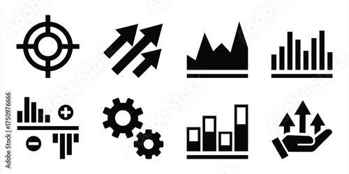 Stock Market Trading Icons Set. Vector