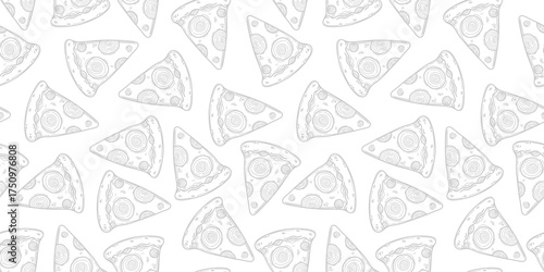 doodle pizza pattern background. Seamless Pattern pizza doodle style. pizza hand draw pattern background. pizza pattern for packaging.