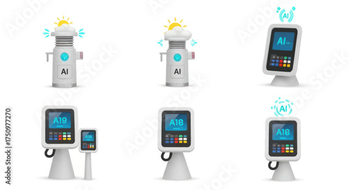 AI-Powered Interactive Kiosks and Robots with Digital Displays.