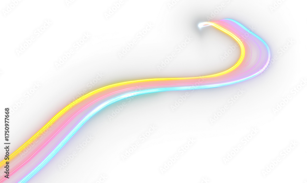Fototapeta premium Vibrant Neon Glow Line Elements for Modern Visual Designs Isolate on Transparent Background, cutout, png