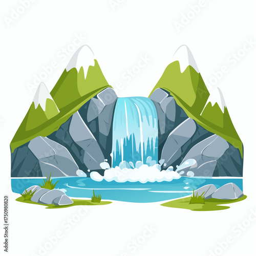 Gletscherfluss im Sommer